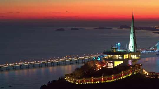 大连莲花山夜景航拍