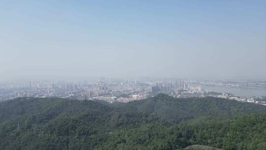 航拍广东江门城市建设江门地标