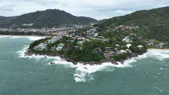 东南亚泰国普吉岛海岸线风景航拍