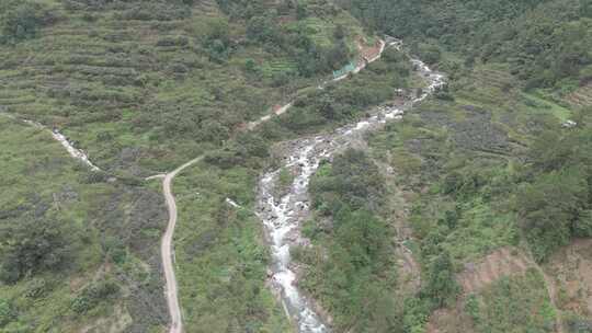 瀑布水流山泉水大自然自然风景自然风光