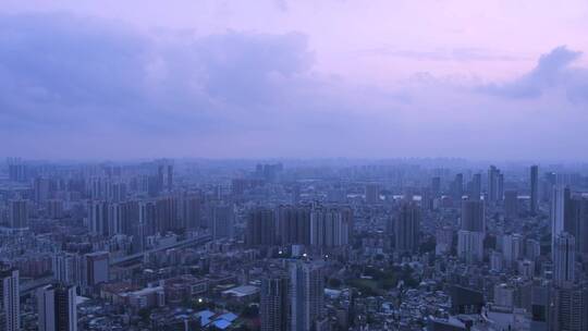 广州城市天空夕阳晚霞风光航拍视频素材模板下载