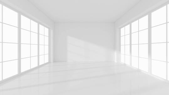白色空房间 3D渲染