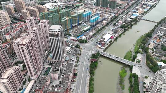 福建省泉州市永春县主城区城市美景街景航拍