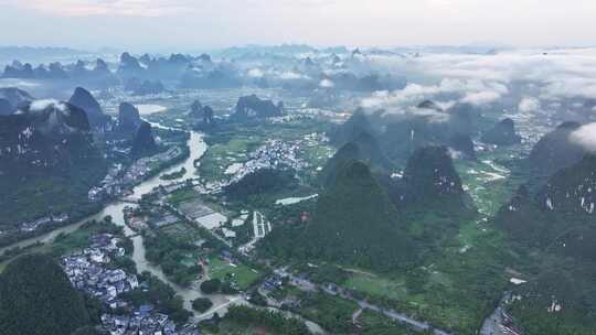 航拍桂林山水风光