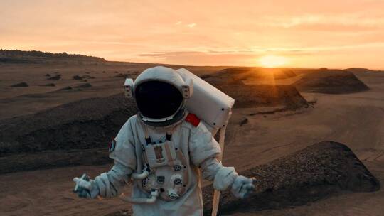 火星上宇航员跳舞视频素材模板下载