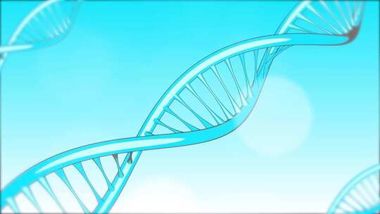 摘要DNA链动画。DNA分子生物学，科学