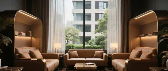 现代室内客厅沙发家具场景