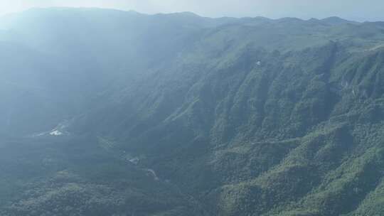 航拍陕西汉中紫柏山风景区秦岭大山全景