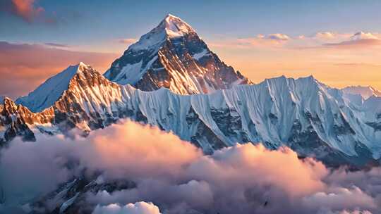 雪山高原山峰云雾