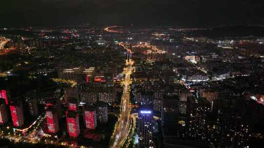 福州台江区闽江夜景航拍