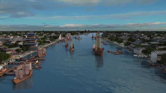 古代码头 古代运河 古代城市