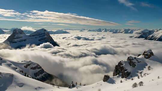 雪山云海壮丽全景