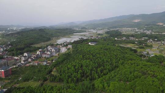 航拍乡村田园农业种植基地水稻