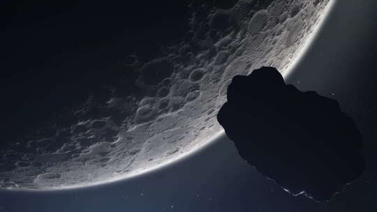 陨石撞击月球视频素材模板下载