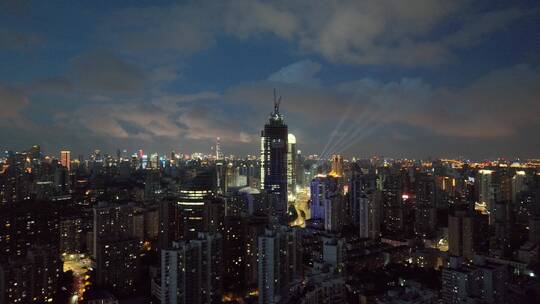 上海徐家汇夜景航拍