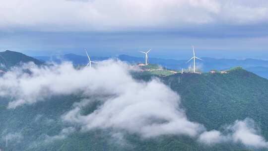 航拍高山风电 云海云雾