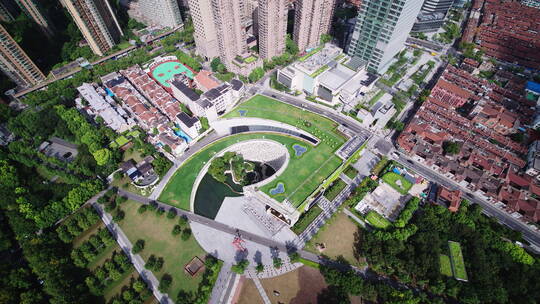 4K航拍上海自然博物馆全景