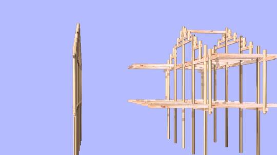 03侗族鼓楼建筑构造三维模型展示