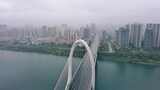 航拍广西柳州白沙大桥路面车流高清在线视频素材下载