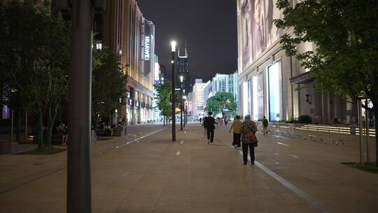 南京东路步行街夜景视频素材模板下载