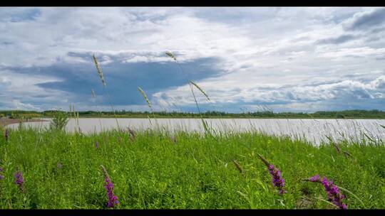 内蒙古巴彦淖尔镜湖延时摄影视频素材模板下载