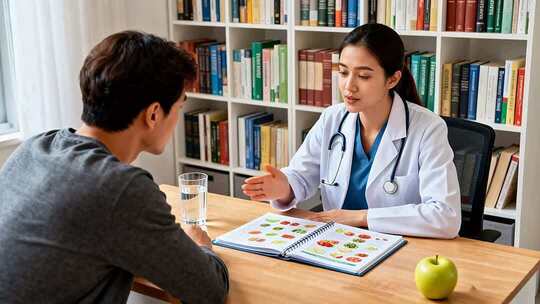 医生与患者交流医疗场景素材