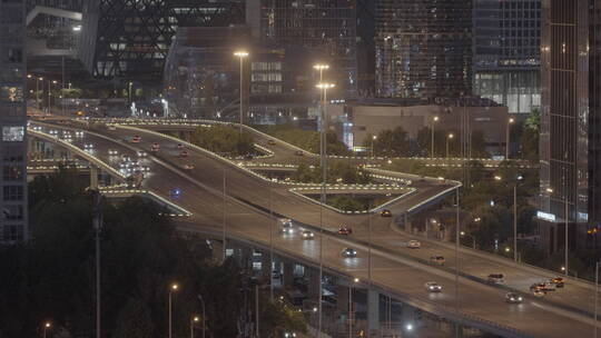 北京国贸夜景 商务中心视频素材模板下载