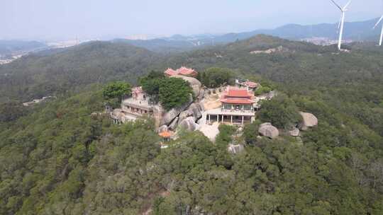 航拍福建泉州惠安一片瓦寺