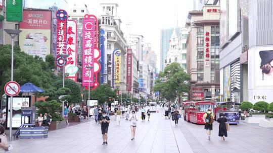 南京东路行人街景视频素材模板下载
