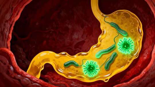 肠道内细菌病菌微观素材