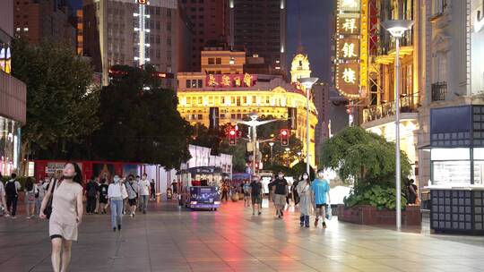 上海浦西城市建筑夜景