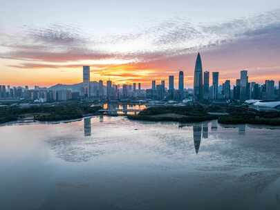 深圳城市风光日出全景