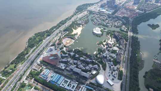 深圳欢乐海岸航拍-4K视频素材模板下载