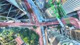 香港城市交通俯瞰画面高清在线视频素材下载