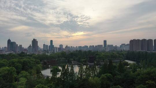 航拍合肥城市风景