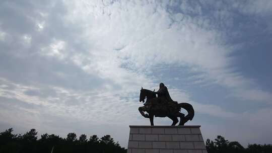成吉思汗陵 雕像 铜雕 蒙古 成吉思汗视频素材模板下载