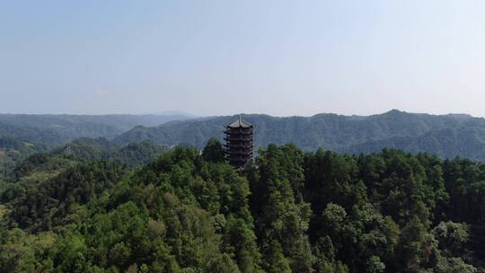 航拍丘陵山峰森林