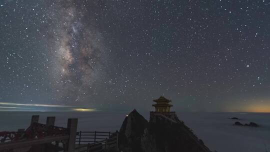 河南老君山景区金顶银河延时