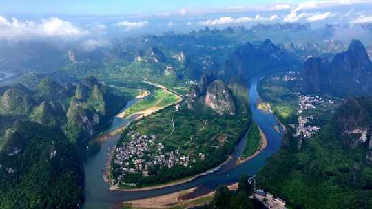 广西桂林阳朔兴坪漓江山水20元背景