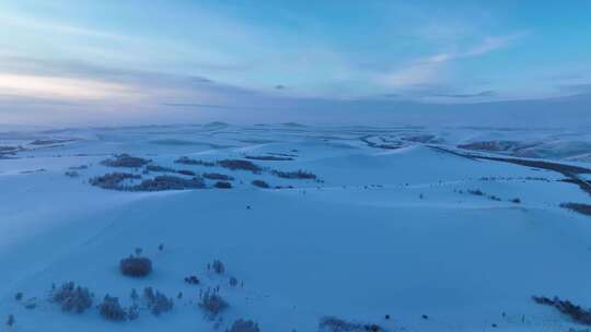 航拍冬季北方山区雪景