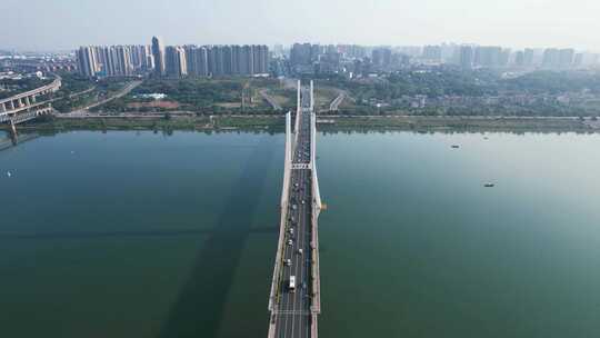 湘潭湘江三桥交通航拍