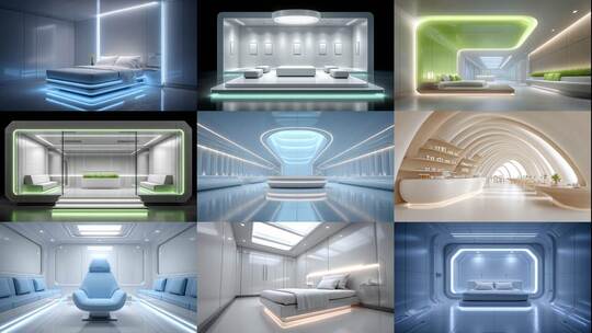 未来感极简室内空间设计灵感高清在线视频素材下载