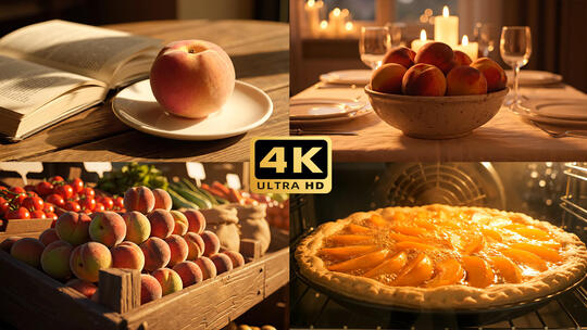 桃子食物场景素材