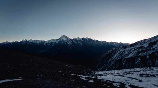 贡嘎雪山日出延时摄影素材