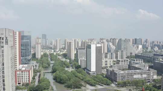 「有版权」航拍昆山花桥城市建筑4K-6