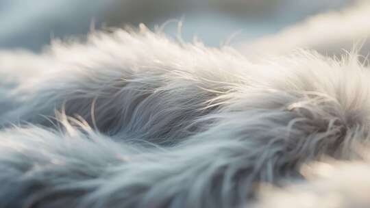柔软蓬松动物毛发特写