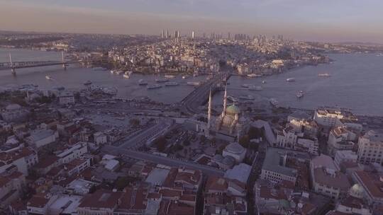 无人机航拍伊斯坦布尔土耳其老城