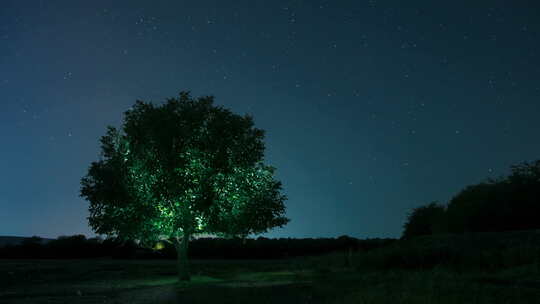 夜树延时摄影