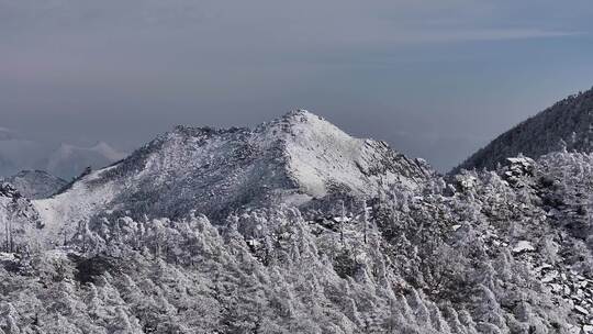 4K秦岭朱雀国家森林公园（冰晶顶）雪景航拍