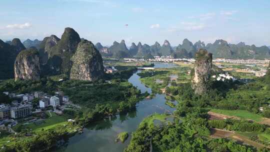 桂林山水风光航拍全景